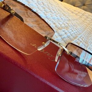 Cartier Rimless Sunglasses Gold and Brown Gradient Lenses